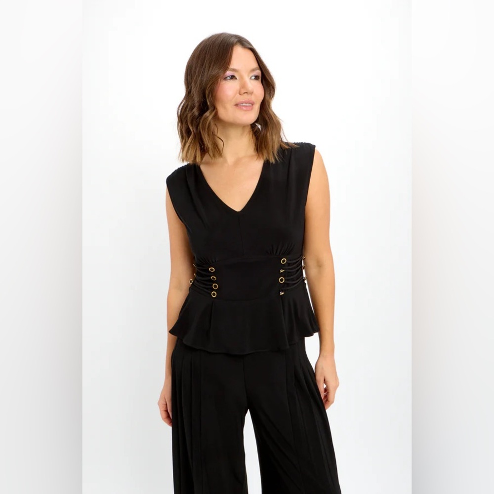 WHBM Elegant black peplum top